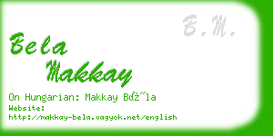 bela makkay business card